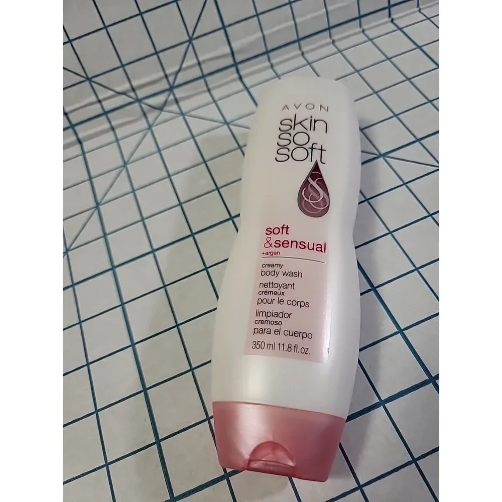 Avon  SKIN SO SOFT  Soft & sensual + Argan creamy body wash 11.8 fl. oz. NOS NIP